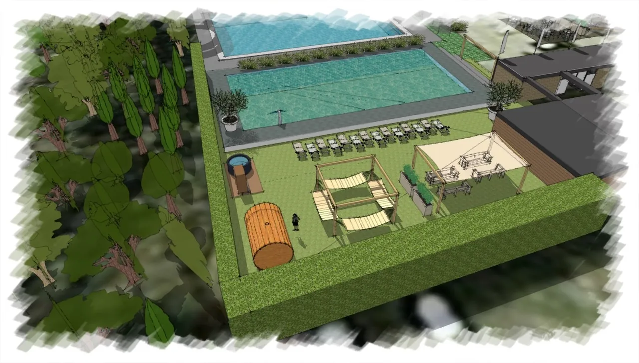 zwembad ruinen artist impression