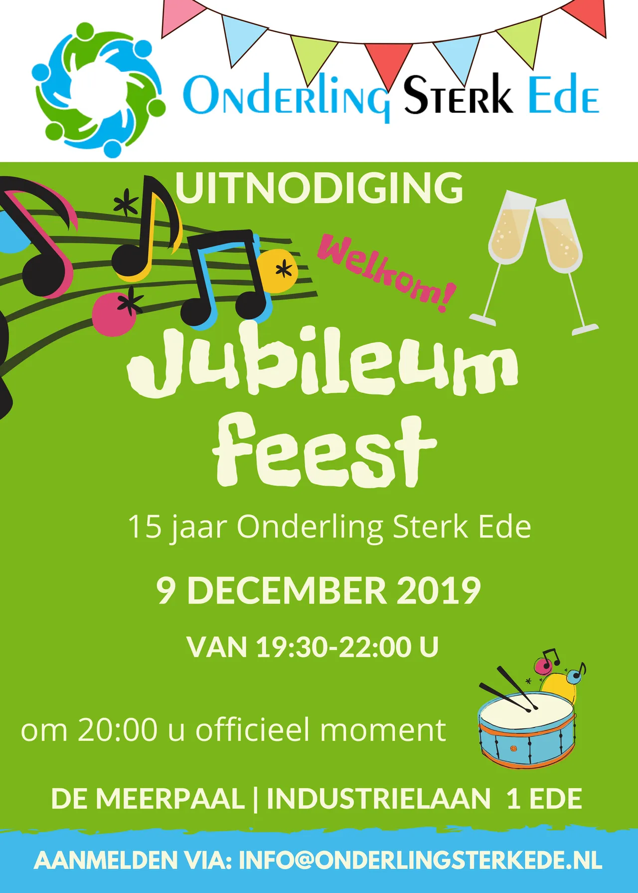 uitnodiging jubileumfeest ose 9 december 2019