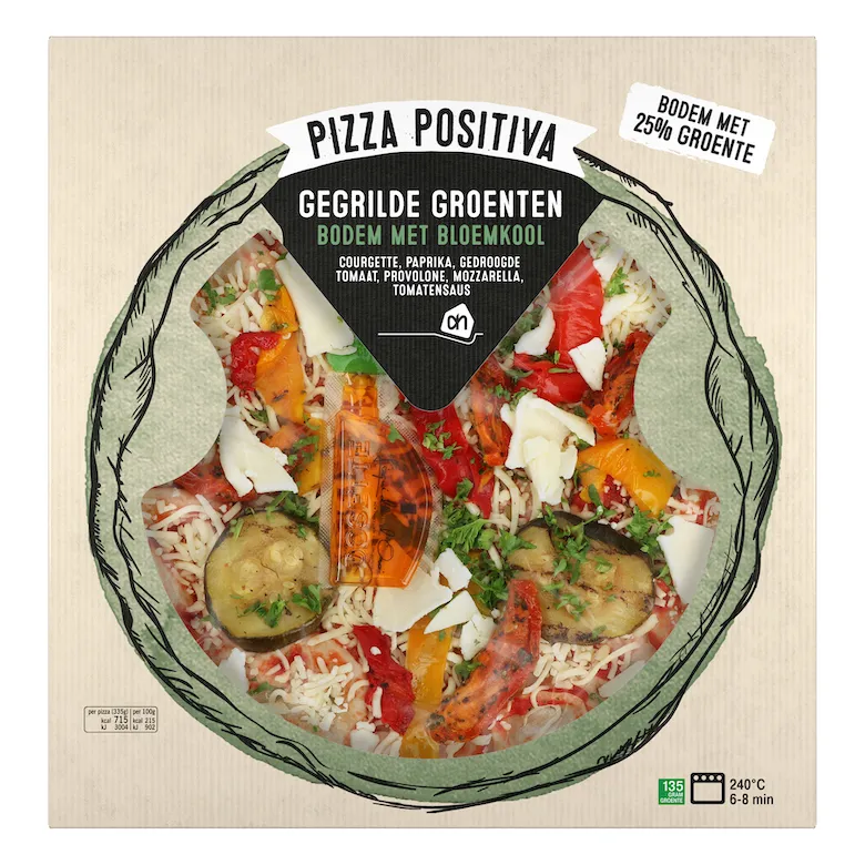 pizza positiva gegrilde groente