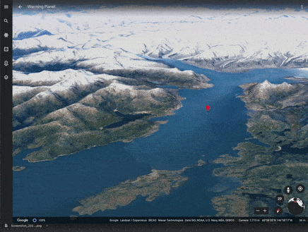 columbia glacier timelapse in google earth