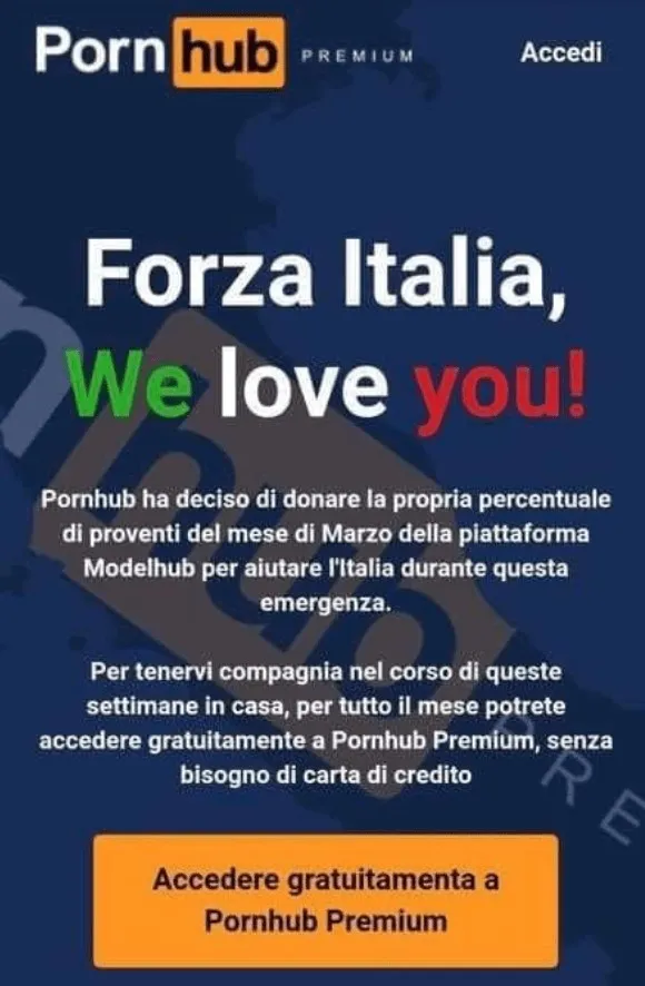 pornhub italie