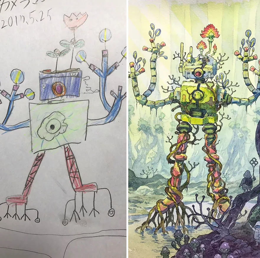 sons sketches to anime drawings thomas romain 5 5993f35a86f16 880