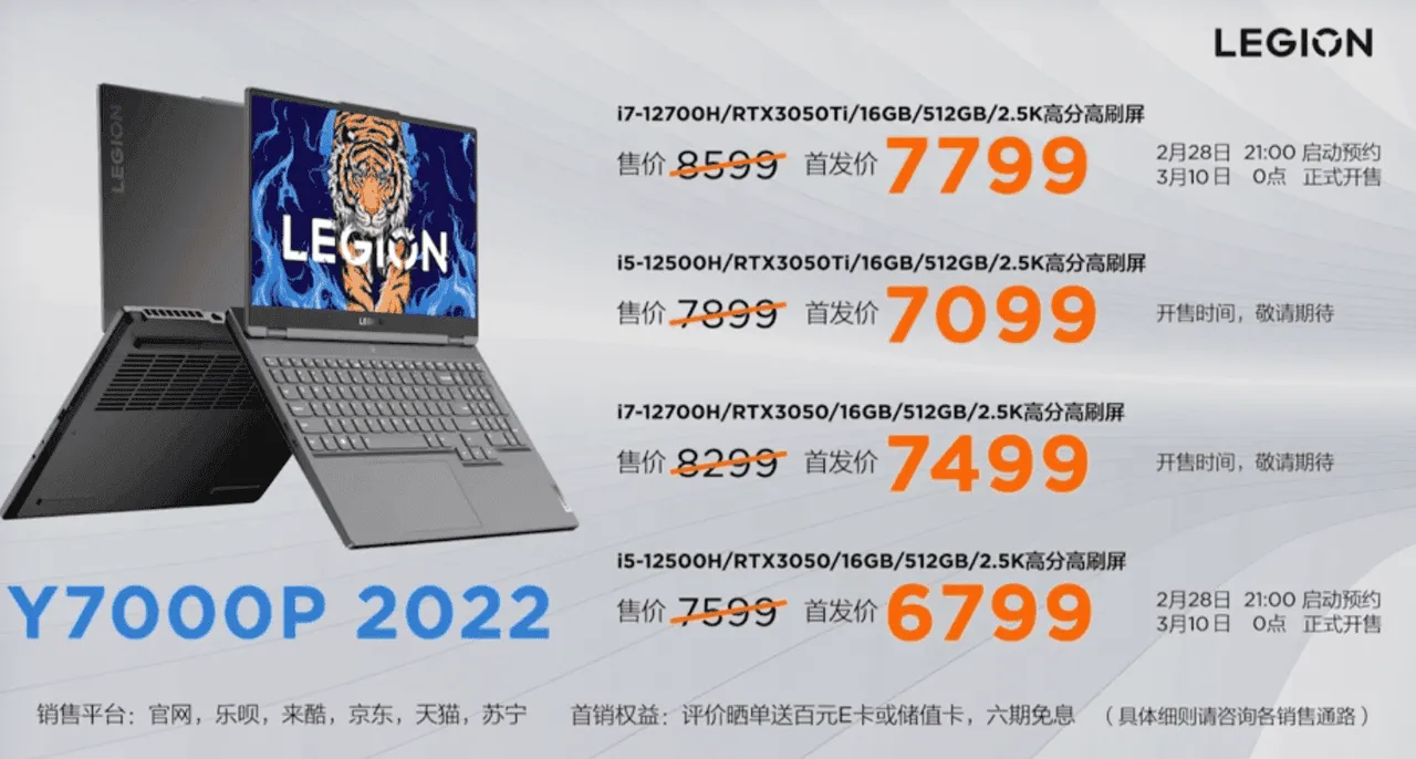 Lenovo Legion Y9000P / Y7000P Gaming Notebooks Launched