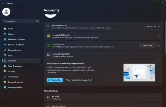 Microsoft is testing Copilot Pro ad on Windows 11 Dev and Beta Settings app