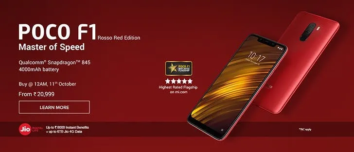 Xiaomi Pocophone F1 Rosso Red Edition will arrive India on