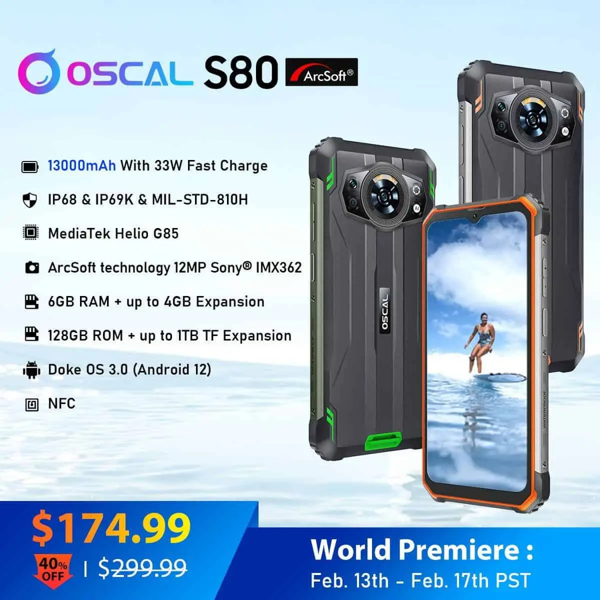 Oscal Unveils New Rugged Phone Oscal S80 with massive 13.000 mAh