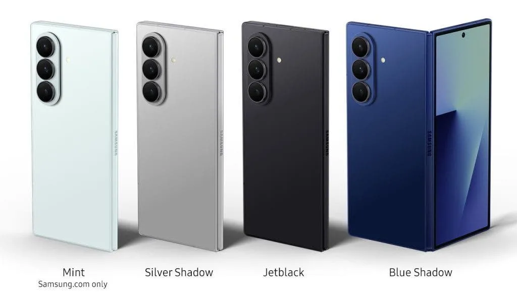 samsung galaxy z fold 7 colours