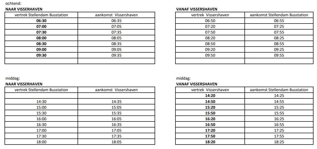 dienstregeling pendelbus stellendam