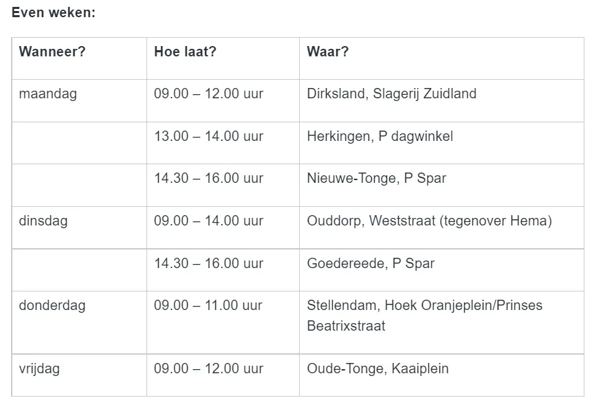 go bus even weken