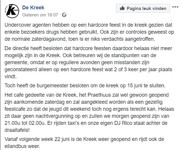 reactie de kreek