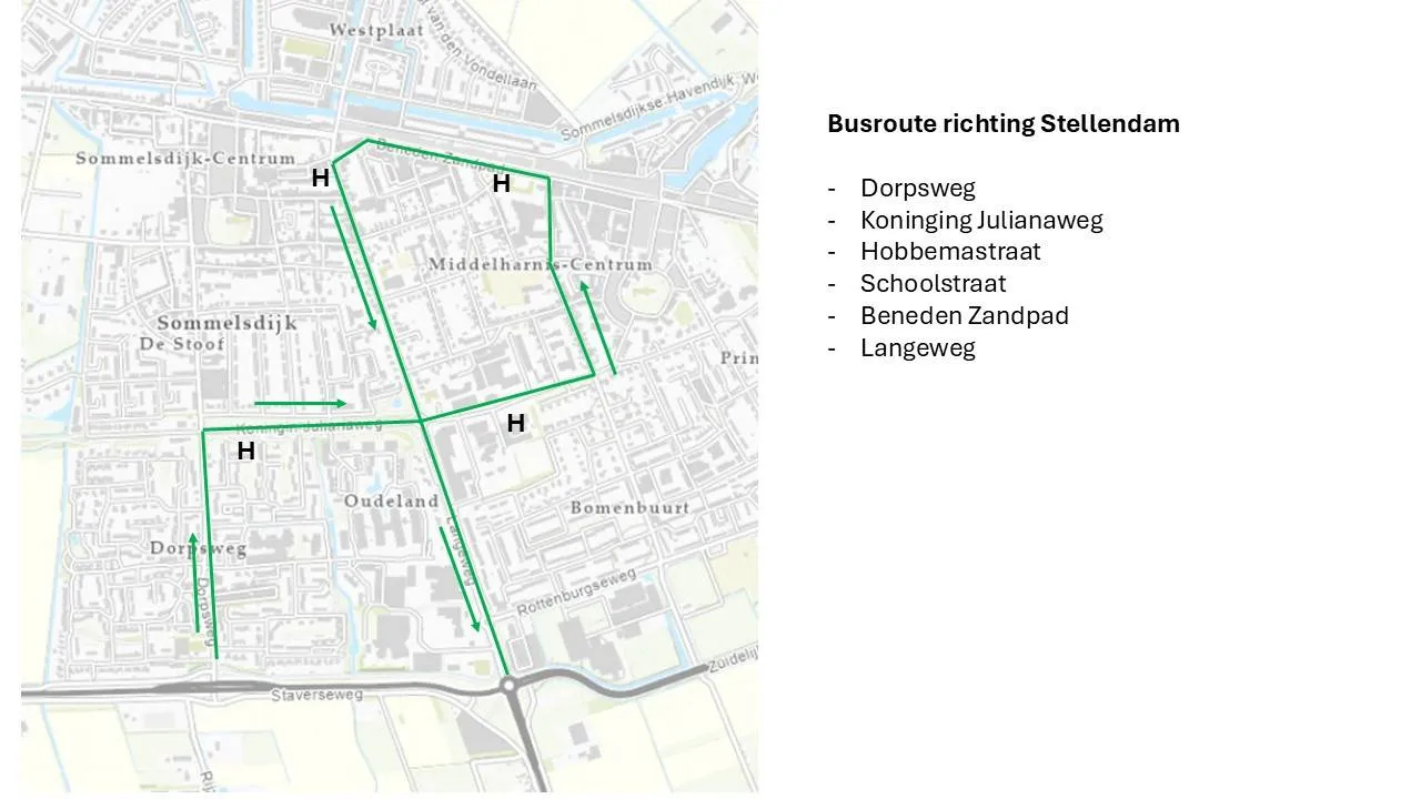 Busroute richting Stellendam