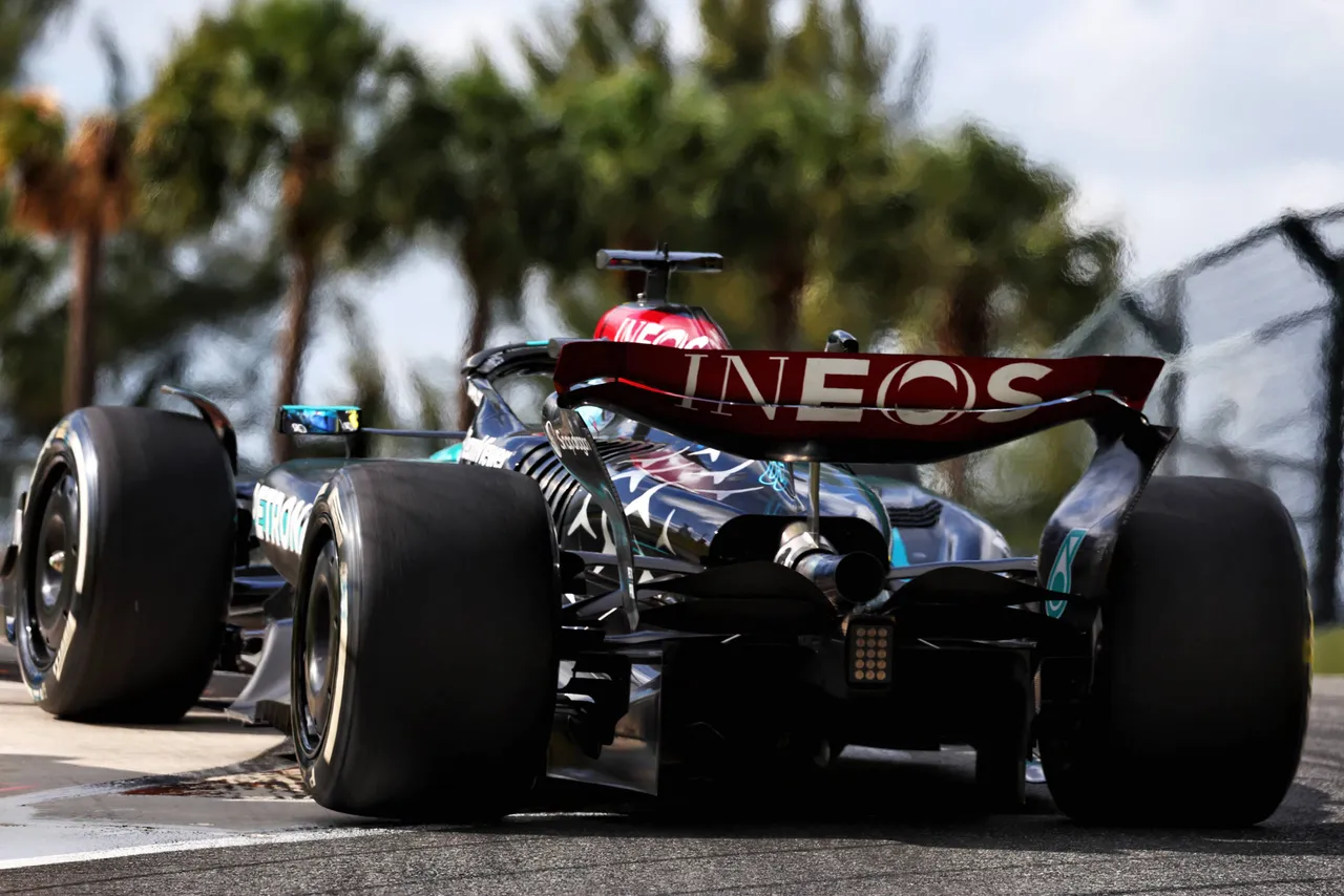 George Russell tijdens de F1 Grand Prix van Miami in 2024