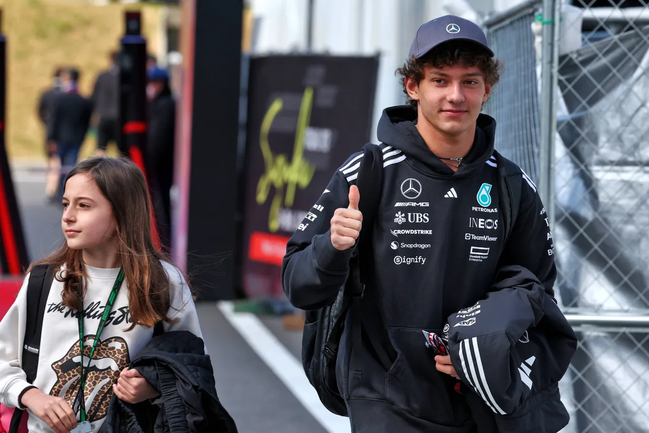Antonelli entering the circuit on Friday, 4 April&nbsp;