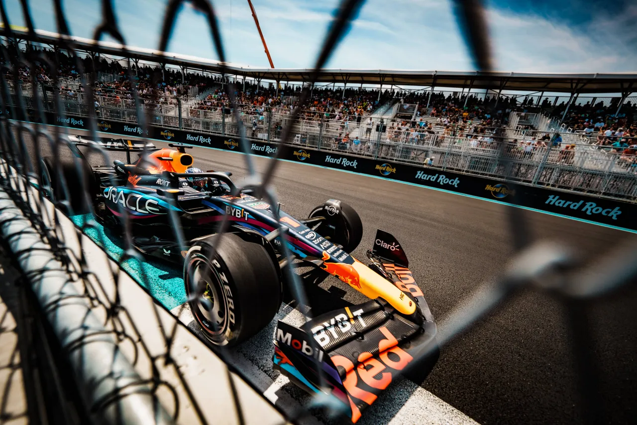 Max Verstappen in Miami in 2024. Red Bull Contentpool.