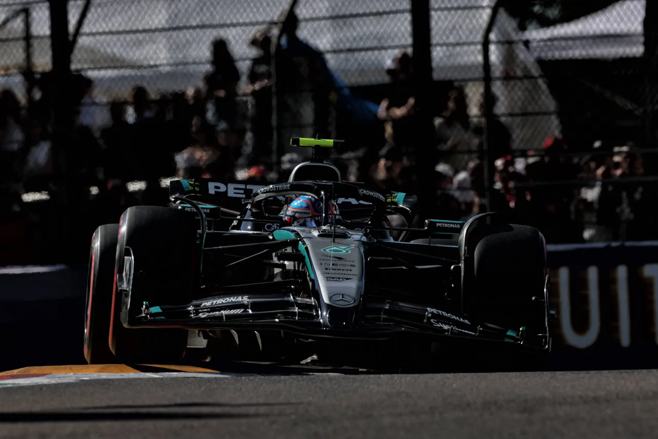 Formula 1 World Championship 2025, Round 7, Emilia Romagna Grand Prix, Autodromo Enzo e Dino Ferrari, Imola, Italy, Friday 16 May 2025 - Andrea Kimi Antonelli (ITA) Mercedes AMG F1 W16.