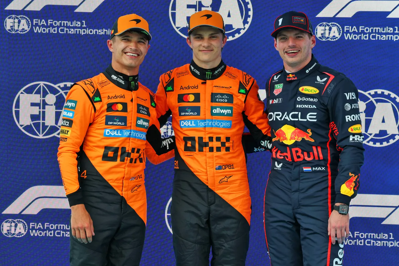Norris, Piastri e Verstappen, em 2025