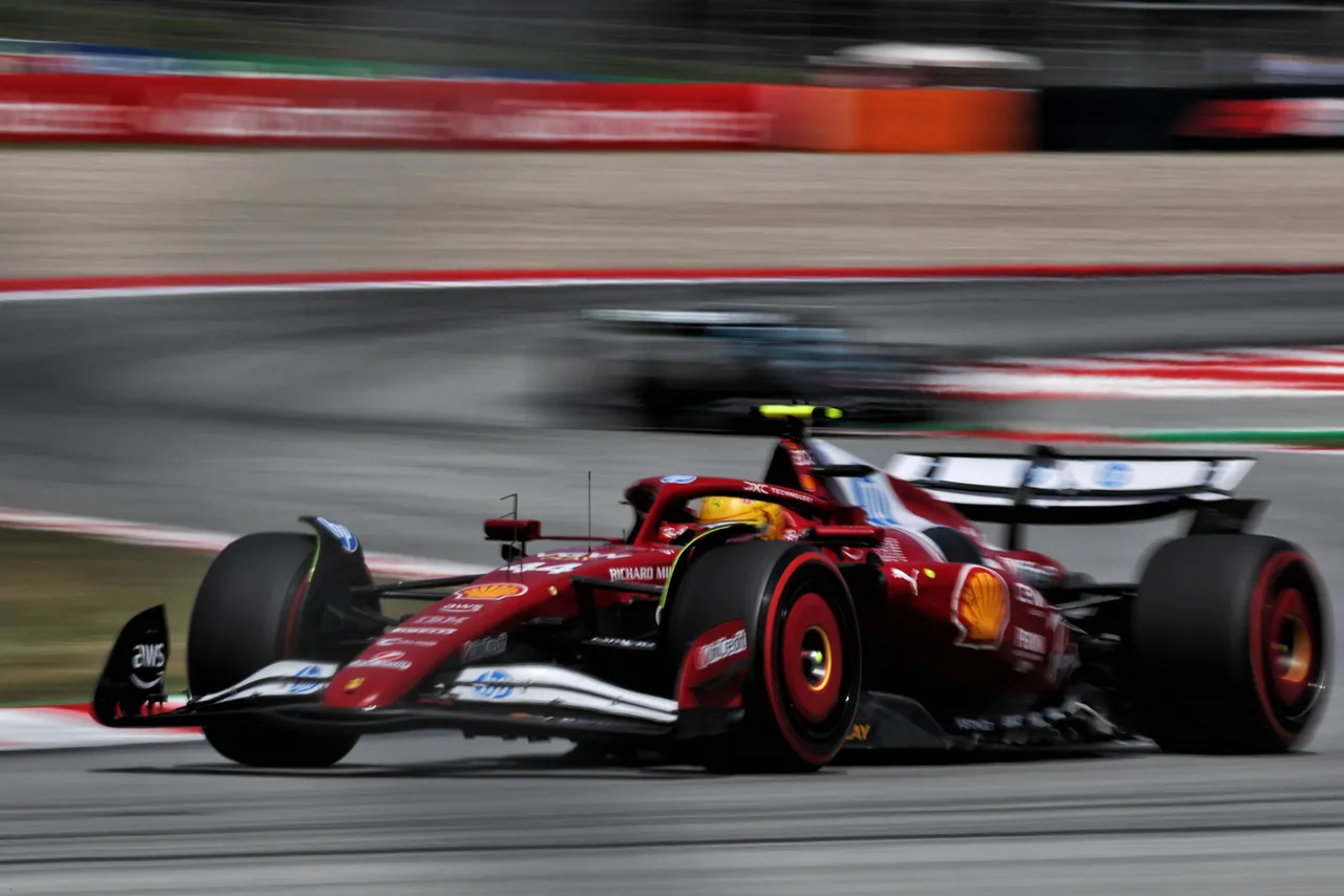 Lewis Hamilton during the 2025 Spanish Grand Prix