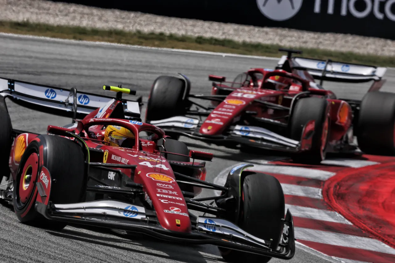 hamilton and leclerc in barcelona