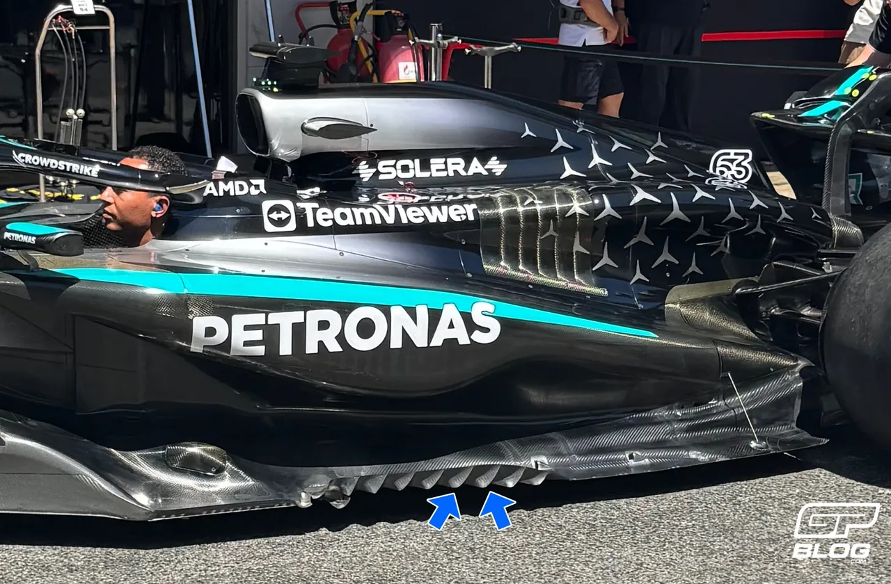 Mercedes W16 neuer Boden, eingeführt beim Großen Preis von Spanien