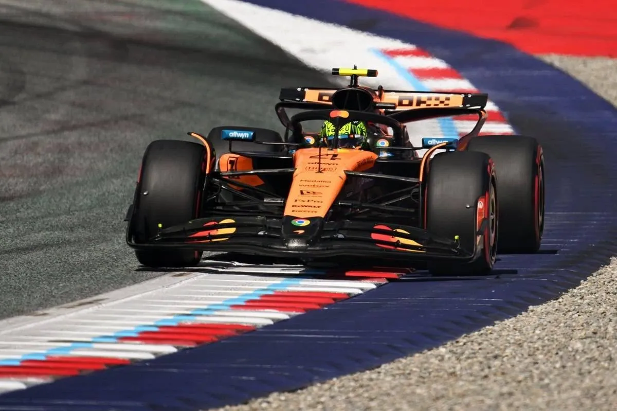 Norris during his lap in Q3