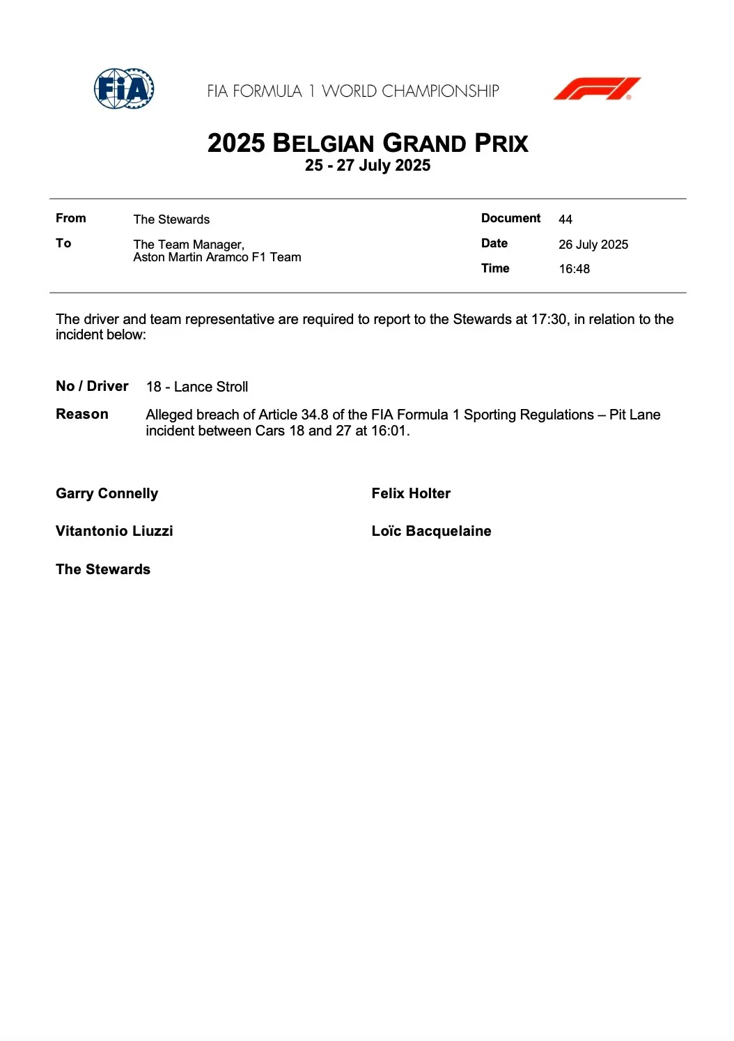 Stroll - Stewards