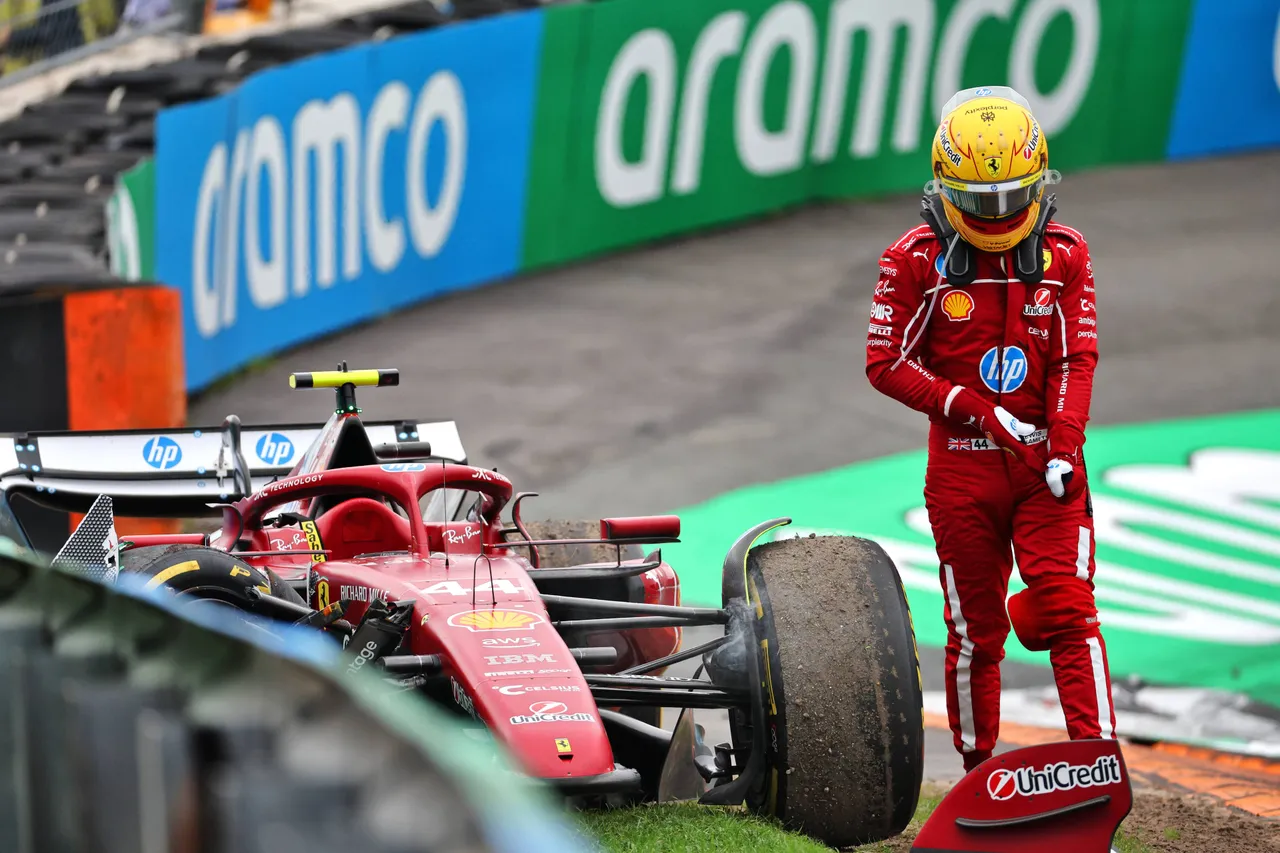Lewis Hamilton viel uit in de GP van Nederland