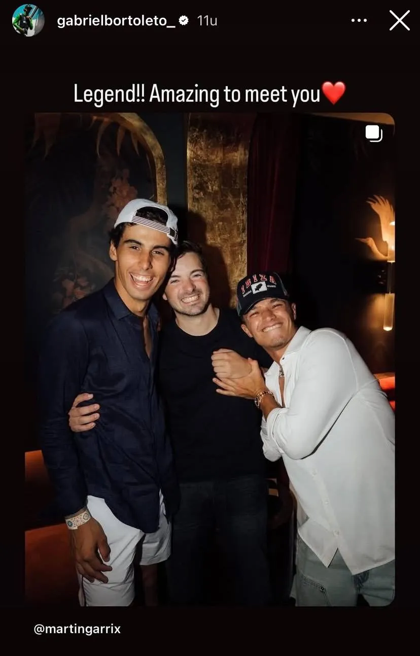 Instagram Bortoleto with Martin Garrix&amp;Norris