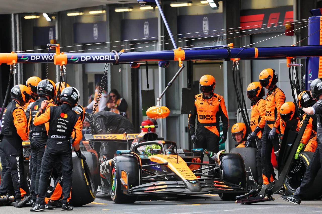 Lando Norris has suffered two slow stops in as many race weekends. Photo by RacePictures.