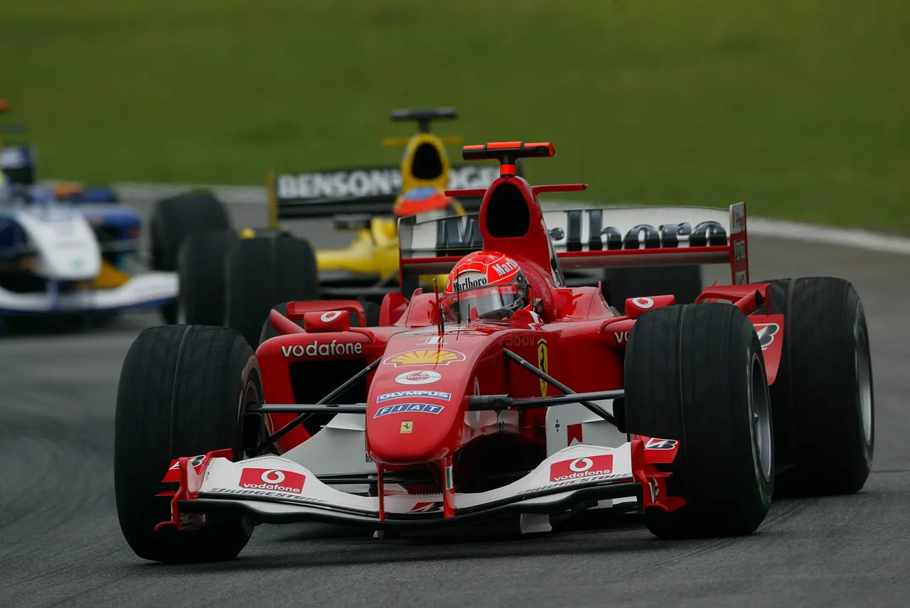 Michael Schumacher in actie voor Ferrari