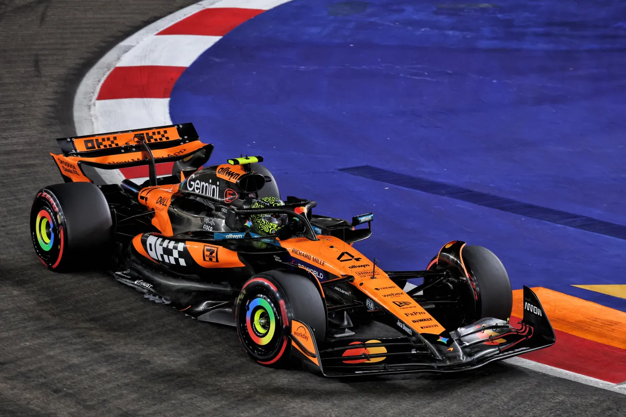 Norris driving in the McLaren in FP2 - Photo: Race Pictures