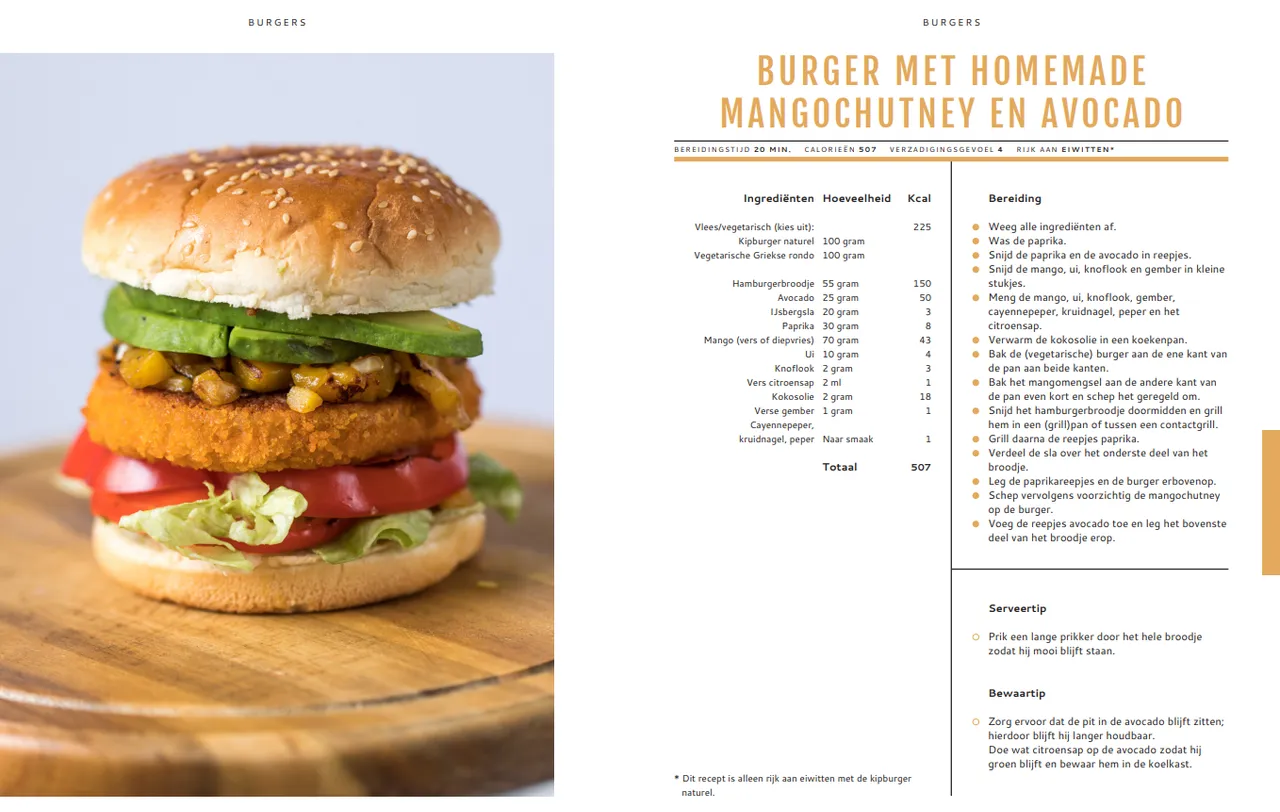 burger met homemade mangochutney