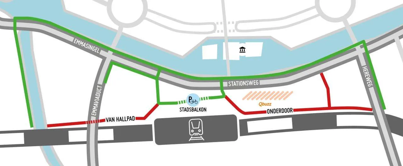 Overzicht afgesloten fietspaden