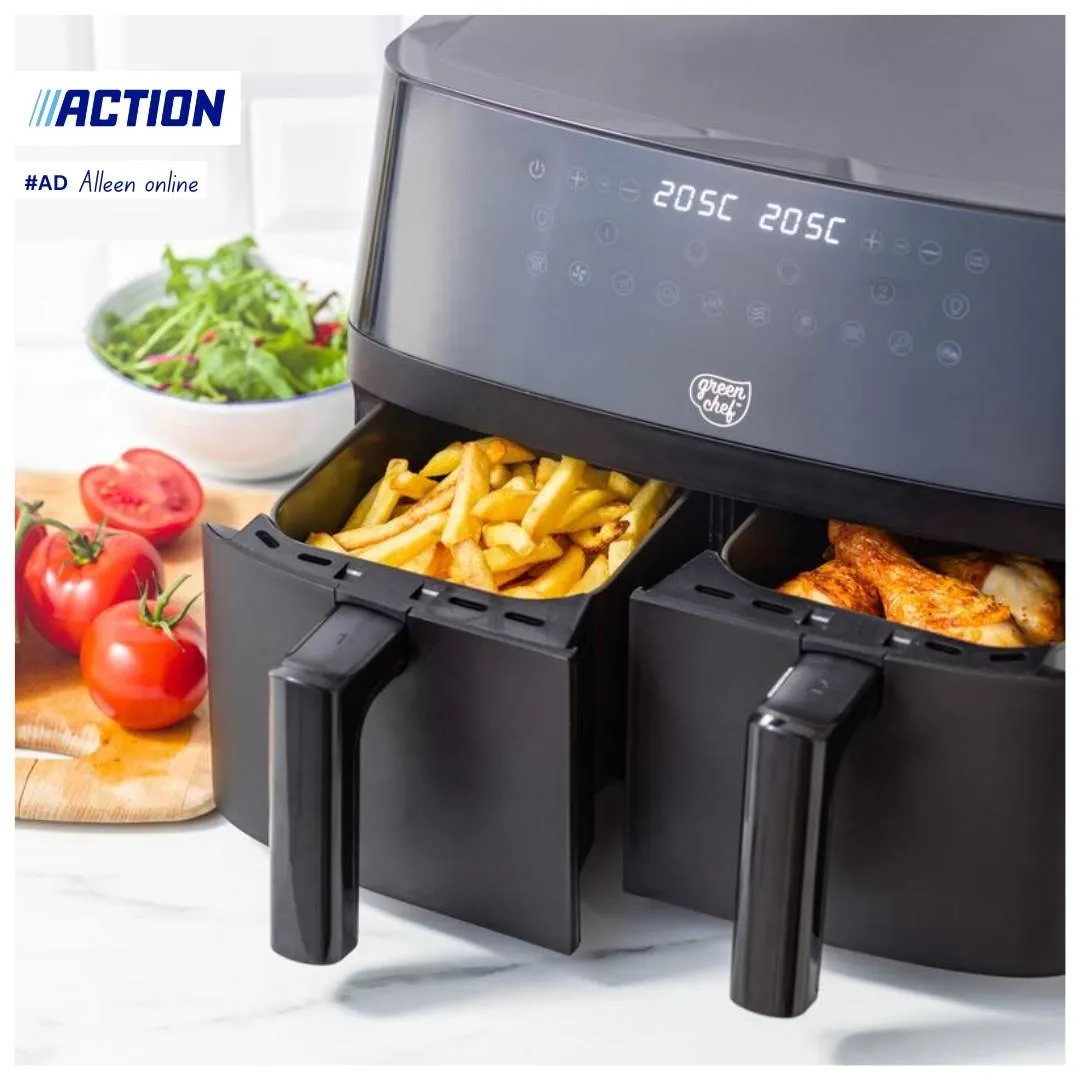 Action tilt koken naar een hoger niveau met de geweldige Hyundai 3-in-1 airfryer, grill &amp; hotpot, klik op de afbeelding om te bestellen