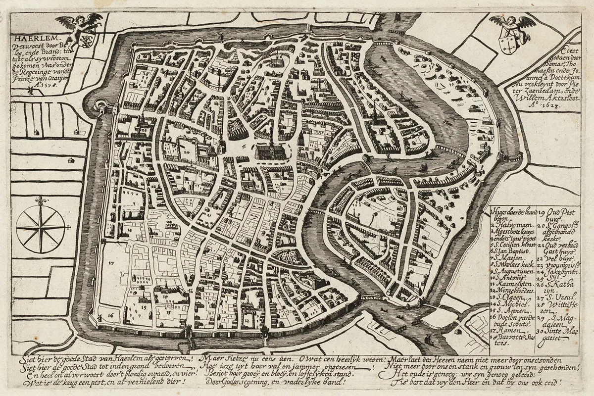 1 kaart van haarlem door thomas thomasz uit 1578