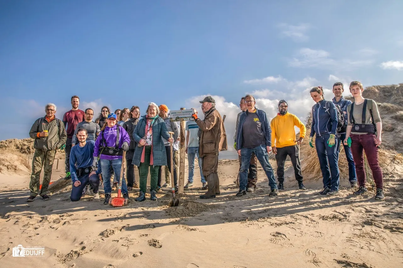 groepsfoto strand