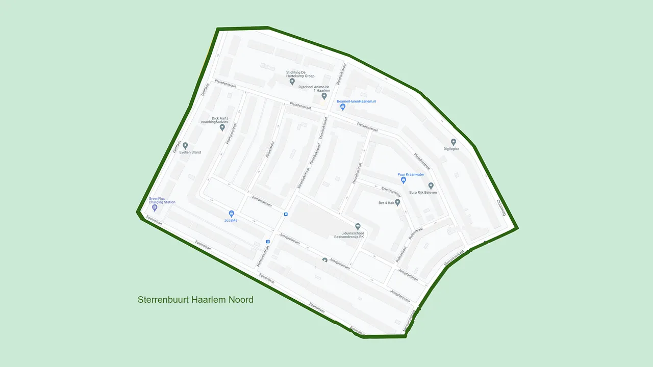 kaart sterrenbuurt