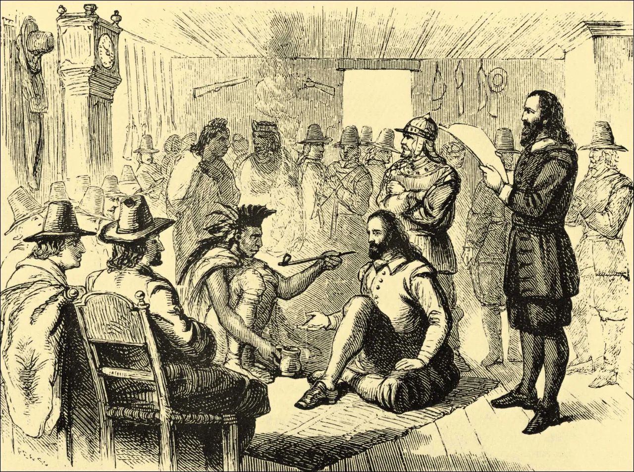 massasoit of ousamequin was een opperhoofd sachem van wampanoag ten tijde van de aankomst van de pilgrim fathers