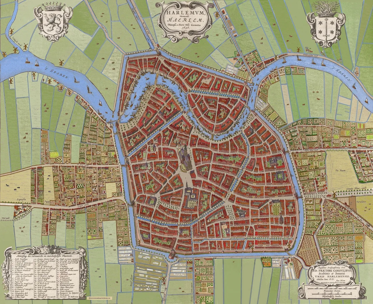 plattegrond van haarlem joan bleau 1646 gekleurd definitief 30 procent