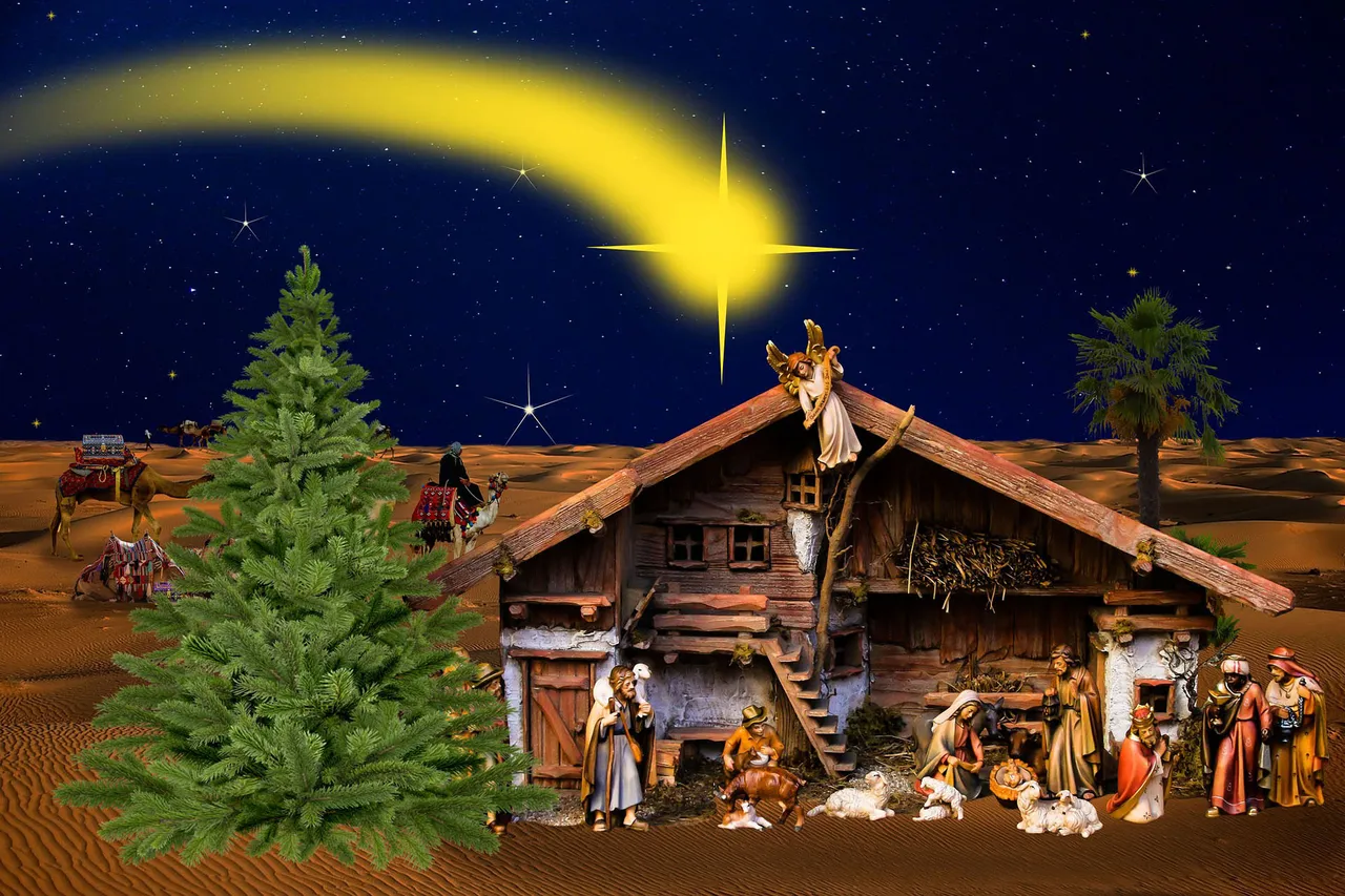 stal en kerstboom