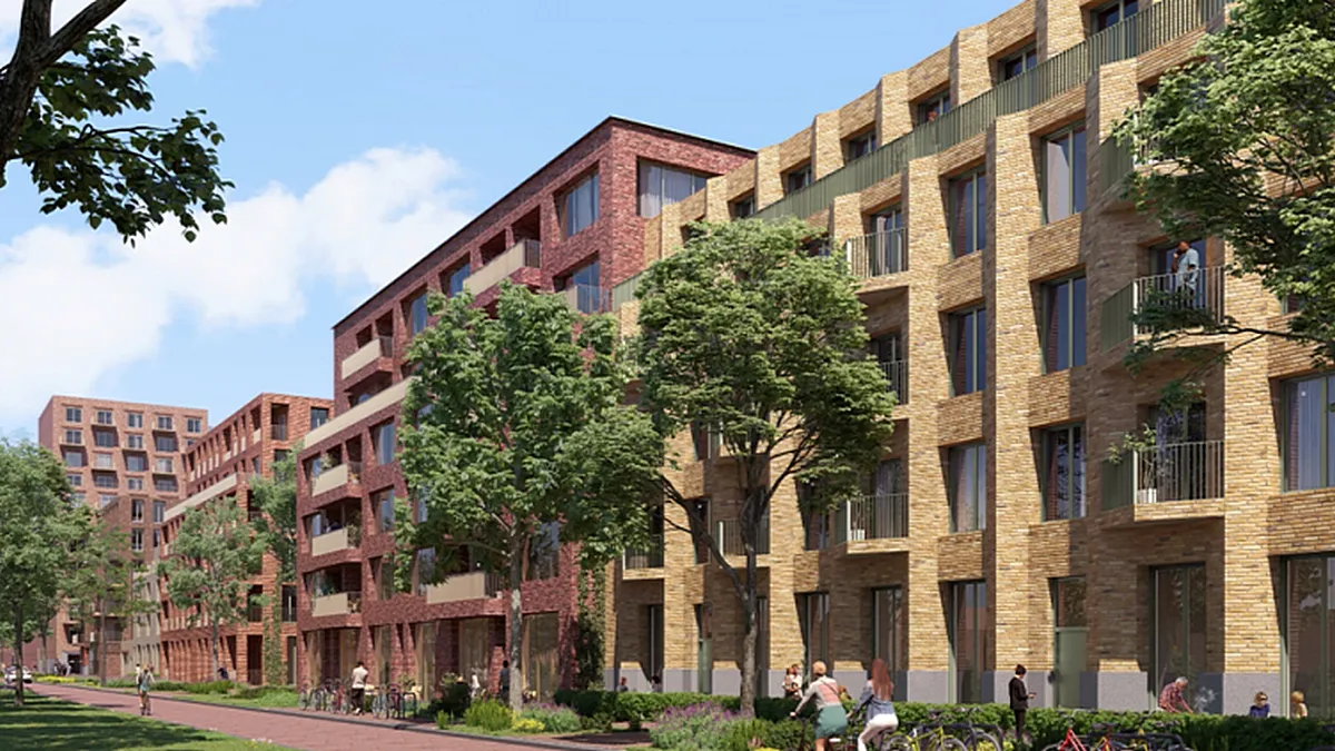 Artist Impression van hoe de woningen er uit gaan zien