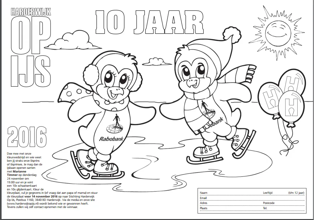 kleurplaat harderwijk op ijs 2016