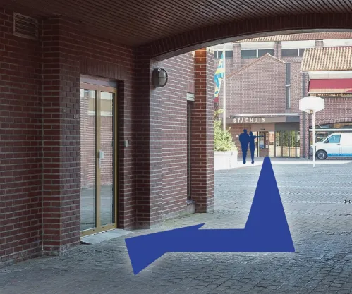 tijdelijke ingang stadswinkel