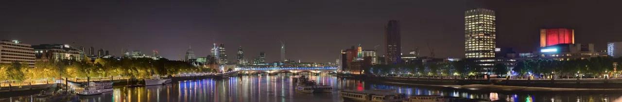 londons south bank by night