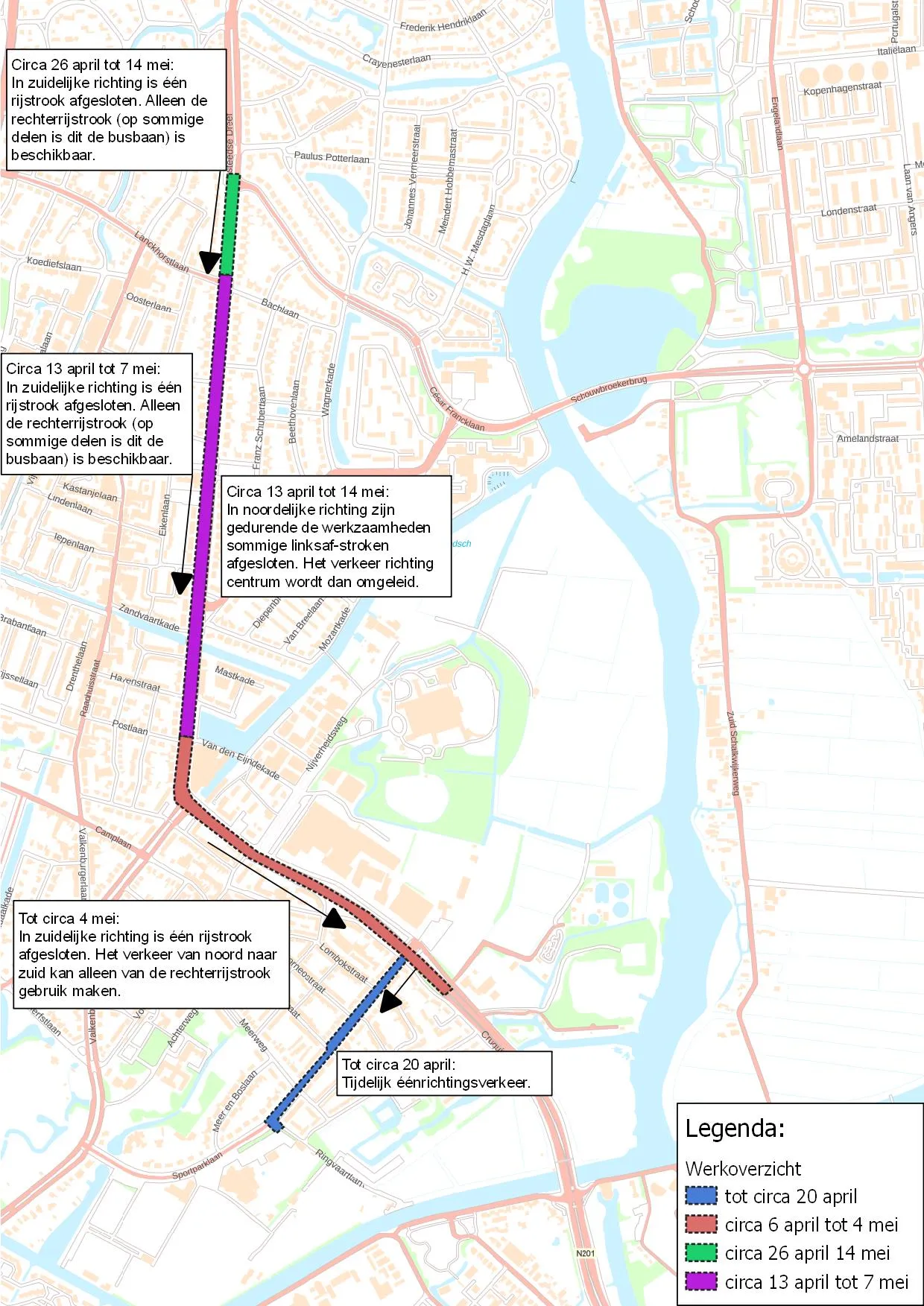 2021 12renovatie riool gevolgen verkeer kaartje met overzicht planning