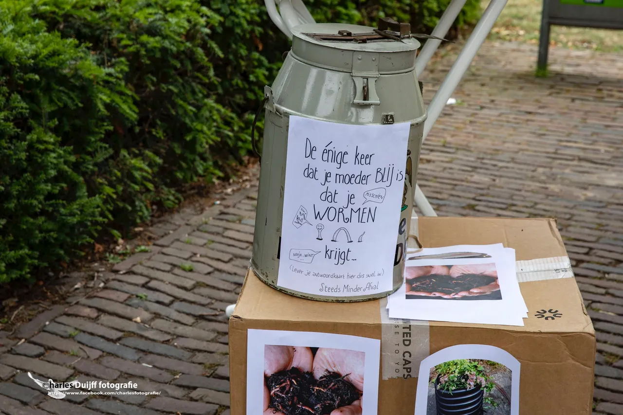 blij met wormen
