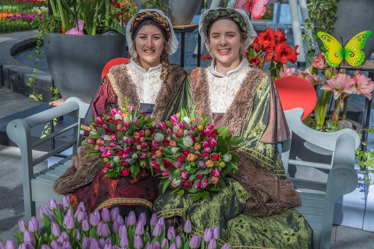 ladies with flowers