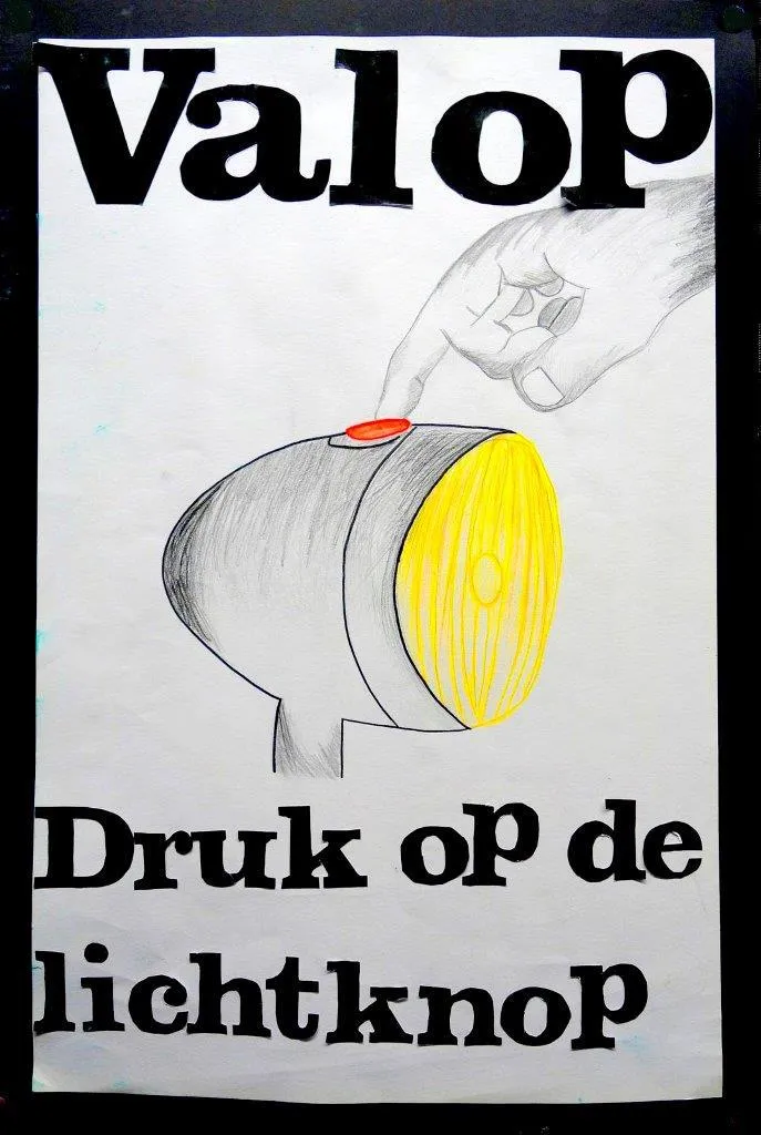 val op druk op lichtknop