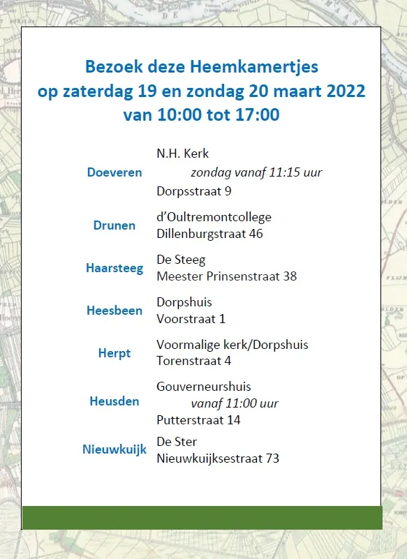 heemkamertjes 19 en 20 maart 2022