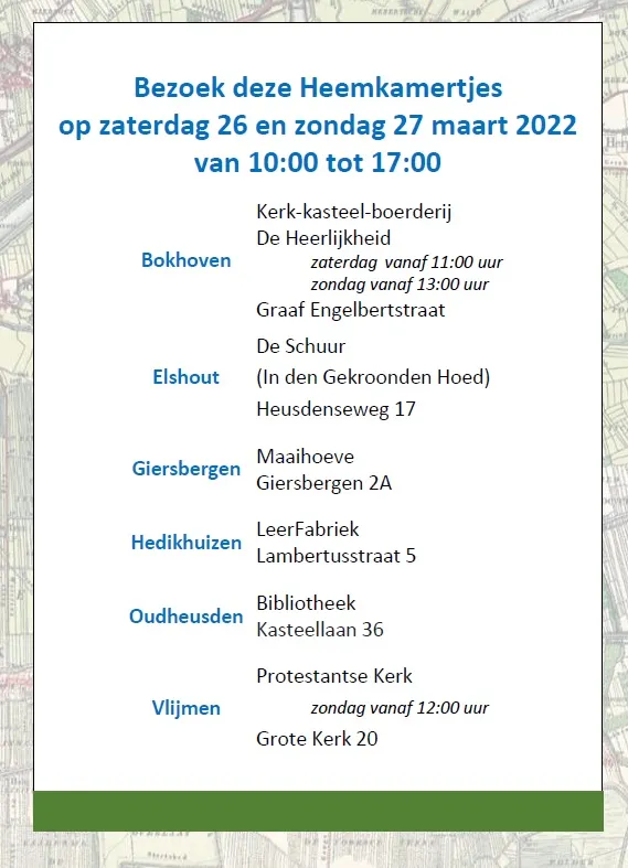 heemkamertjes 26 en 27 maart 2022