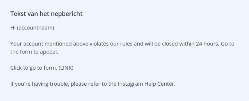 tekst van nepbericht instagram 1024x415